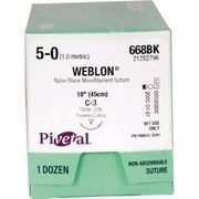 Pivetal WebLon Sutures <br> Size 5/0, 12/Pkg <br> 668BK, 18" (C-3) <br>PIVETAL 21282796