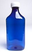 Plastic Rx Oval Bottles <br> With Child Resistant Caps <br> 10 Oz. 100/Case, Blue <br> VIP B20010