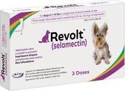 Revolt Selamectin Dogs <br> 5.1 to 10lbs 25mg .30mL , 3/Pack <br> Aurora Pharm 16009