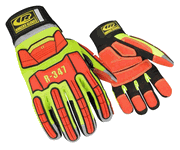 Ringers Kevlar / Flexible Thermoplastic <br> Rubber Extrication Rescue Gloves<br> XX Large Hi Viz Each <br> Ansell 347-12