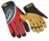 Ringers Leather / Kevlar Rope  <BR> Rescue Gloves Medium Red Each <BR> Ansell  355-09