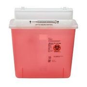 Sharps Container SharpStar In-Room <br> Translucent Red Base <br> 12-1/2 H X 5-1/2 D X 10-3/4 W Inch<br> Horizontal Entry 1.25 Gallon , 20/Case <br> Cardinal 8507SA