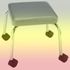 SQUARE PADDED <BR> MOBILE STOOL