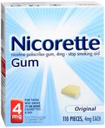 Stop Smoking Aid <br>Nicorette 4 mg Strength <br>Gum , 110/Box <br> GSK 00135015807
