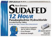 SUDAFED 12 HOUR <BR> COLD/FLU CAPLET <BR> NON-DROWSY , 20/PACK