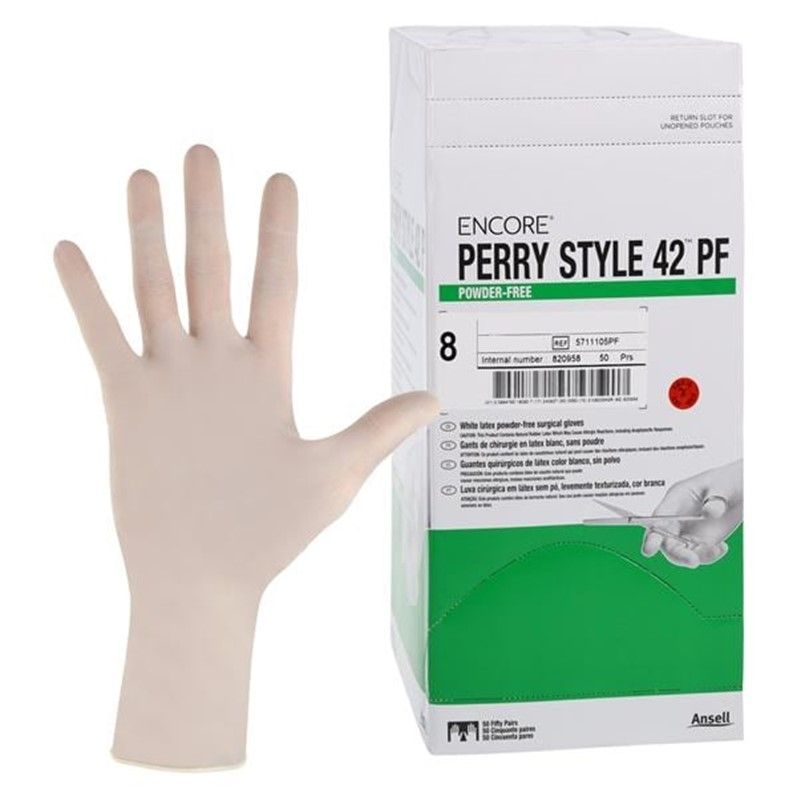 Surgical Glove ENCORE Perry Style 42 PF Size 8 Sterile Latex Standard