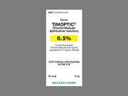 TIMOPTIC <br>Timolol Maleate Ophthalm solution <br>0.5% , 5ml <br>Bausch 24208-0813-05