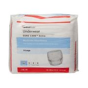 Unisex Adult Absorbent Underwear Sure Care <br>  Extra Pull On with Tear Away Seams X-Large Disposable <br> Moderate Absorbency , 14EA/BG 4BG/CS <br> Cardinal 1850A