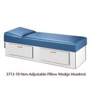 Upholstered Apron Couch <br> with Double Drawer Storage <br> with Non-Adjustable Pillow Wedge <br> LXWXH 72"X27"X20" <br> Clinton 3713-10