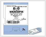 Vascufil Suture, <br>Taper Point, Size 6-0,<br> Blue, 24", Needle CV-11,<br> 3/8 Circle, 3 dz/bx<br> Covidien 8886470911V