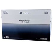 VetriJec Soft Pack 3cc Luer Lock Syringe<br> with Tri-Beveled Needle, Gray, <br> 22g x 0.75" , 100/Box <br> Vetone 670234