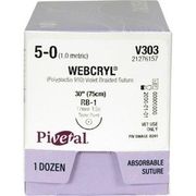 Vilet V303 Suture <br> Size  5/0, 30" (RB-1) - 12/Pkg <br>  PATTERSON 21276157  Vilet V303 Suture <br> Size  5/0, 30" (RB-1) - 12/Pkg <br>  PATTERSON 21276157