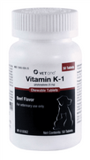 Vitamin K-1 Chewable Tablets,<br>  Beef Flavor, 25mg, 50 Count<br> Vetone 610062