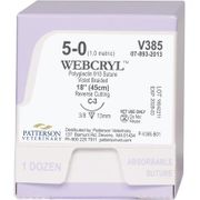 WebCryl Sutures V385, <br> Size  5-0 , 12/Box , 30" (C-3) <br> PATTERSON 21282890