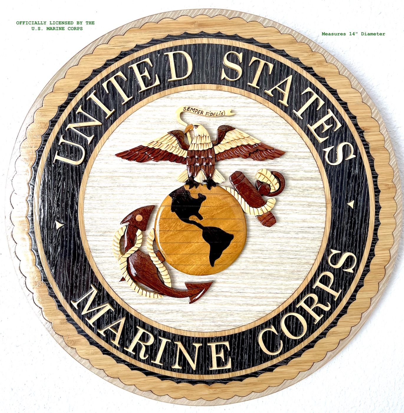 U.S. Marine Corps Emblem wooden plaque