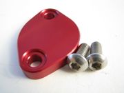 Fuel pump block off Red anodize