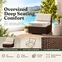 Fully Assembled Ohana Outdoor Patio Wicker Furniture 7-Piece Sectional Set - Sunbrella Options
