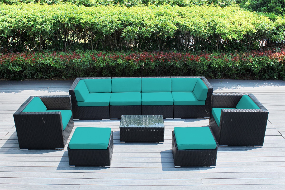 Beautiful Outdoor Patio Wicker Furniture Deep Seating 9pc Couch