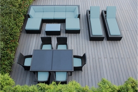 Ohana 16 Piece Outdoor Patio Wicker Furniture Sectional Combination Set