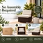 Fully Assembled Ohana Outdoor Patio Wicker Furniture 7-Piece Sectional Set - Sunbrella Options