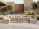 Fully Assembled 7-Piece Outdoor Patio Sectional,  Wicker Furniture Set with 6" RainShield Waterproof Cushions