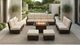 Fully Assembled Ohana 11-Piece Summit Collection Outdoor Patio Wicker Sectional, Oversized High-Back Chairs with 6" RainShield Cushions