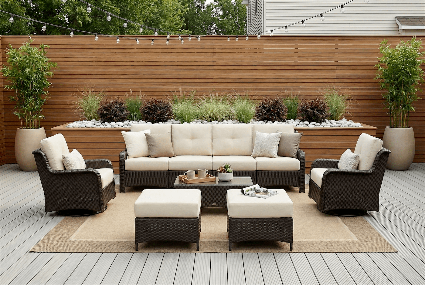 Fully Assembled Ohana 9-Piece Summit Collection Outdoor Patio