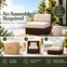 Fully Assembled 7-Piece Outdoor Patio Sectional,  Wicker Furniture Set with 6" RainShield Waterproof Cushions