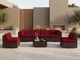 Fully Assembled 7-Piece Outdoor Patio Sectional,  Wicker Furniture Set with 6" RainShield Waterproof Cushions