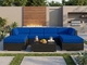 Fully Assembled Rainshield Patio Furniture 7 Piece U-Shape Sectional with 6 inch Water Protection Cushions