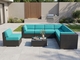 Fully Assembled Rainshield Patio Furniture 8 Piece L-Shape Sectional with 6 inch Water Protection Cushions