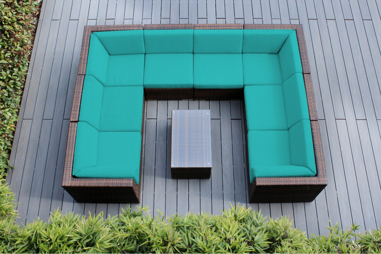 Beautiful Brand New 9 pc Outdoor Wicker Patio Deep Seating Couch set