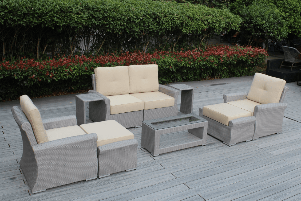Beautiful Outdoor Patio Wicker Furniture Deep Seating 9 pc Sofa
