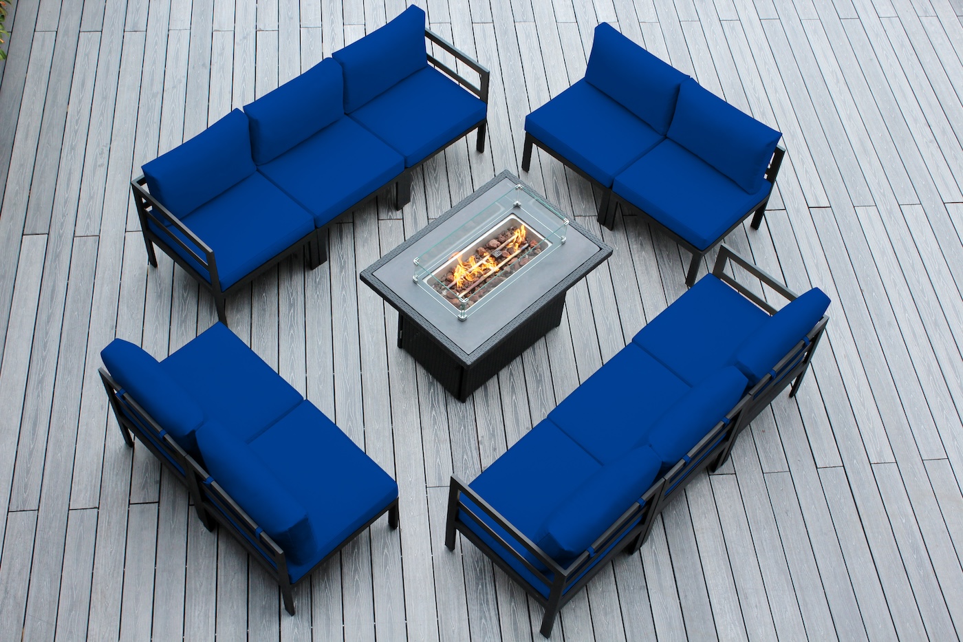 Ohana Depot 11 Piece Aluminum Outdoor Patio Sectional Set with Sunbrella Options