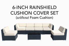 Ohana Depot 6-inch Rainshield Replacement Cushion Cover Set (Incl. Sunbrella Options) - Without Foam Inserts