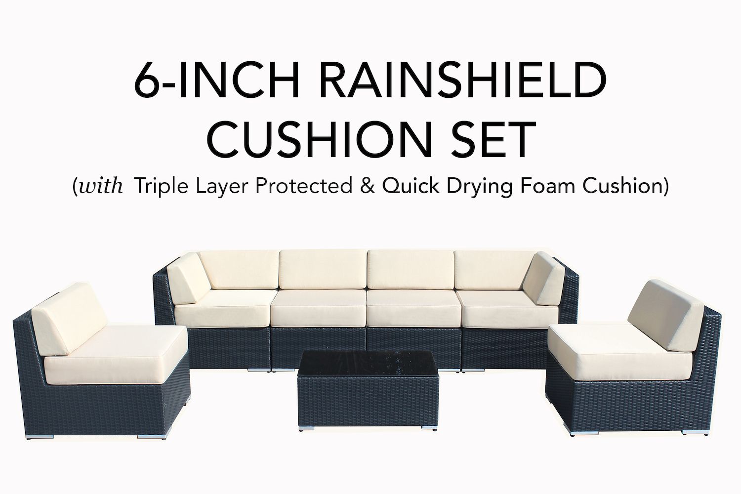 Ohana Depot 6 inch Rainshield Replacement Cushion Set