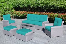 Ohana Luxury Rainshield 8 Piece Outdoor Patio Furniture Oversize Seating Set with High Tall Back & 6 inch Rainshield Cushions 