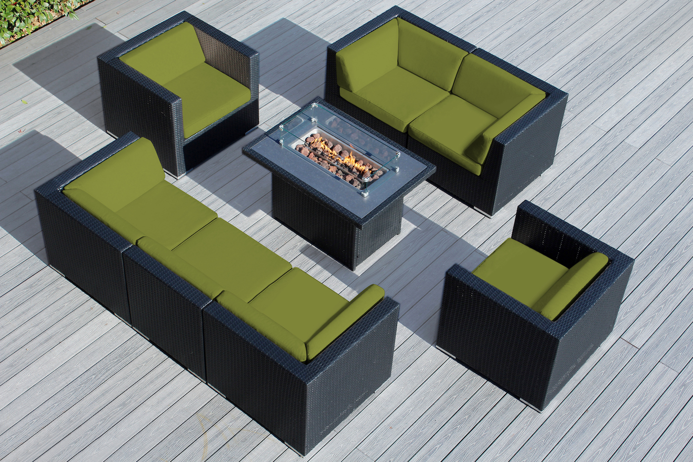 【ohana】 Ohana Depot Outdoor Patio Wicker Furniture 8 Piece Seating Set