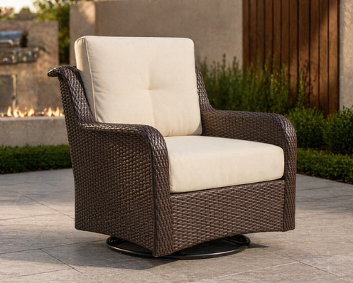 Ohana Depot Outdoor Patio Wicker Furniture - Summit Swivel Armchair
