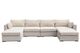 Ohana Vela 6 Piece Fully Assembled Upholstered Modular U-shaped Deep Seating Sectional with Ottomans
