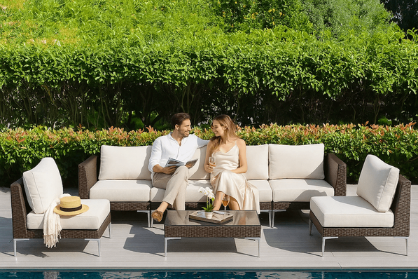 Ohana  Premium Rainshield Patio  Furniture - Oversized Seating Set with Tall High Back & 6 inch Sunbrella Cushions