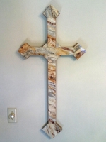  36 inch Oversize Wall Gross- Granite, Gold, Gray, Burgundy 