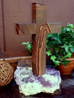 Brentwood Sandstone Cross on Amethyst Base