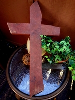 Cherry Sandstone Stone Wall Cross "Big Red"