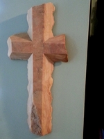 Creamsicle Sandstone Wall Cross- Chipped / Rough Edges