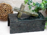 Dark Green Granite Box- Light Green Cross on Lid Dark Green Granite Box- Light Green Cross on Lid