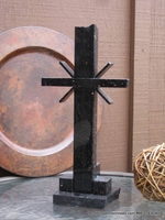 Granite Cross for Tabletop or Bookcase - Black With Flares Granite Cross for Tabletop or Bookcase - Black With Flares