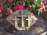 Granite Three Cross Sculpture