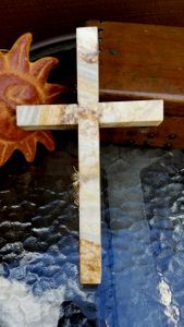 Granite Wall Cross - Gold, Ivory and Silver Gray