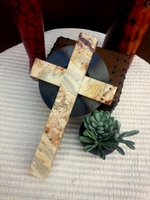 Granite Wall Cross With Metal Glory Halo